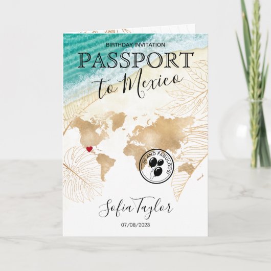 Mexico 50 und fabulous Birthday Passport Karte Inv (Vorderseite)