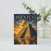 Mexico: Aesthetic Sunset Chichen Itza Art Souvenir Postkarte (Stehend Vorderseite)