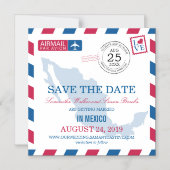 Mexico Airmail Save the Date Magneteinladung (Vorderseite)