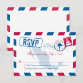 Mexico Airmail Wedding RSVP Karte (Vorne/Hinten)
