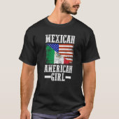 Mexico America Flag Patriotic Mexican American Gir T-Shirt (Vorderseite)