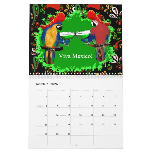 MEXICO ART CALENDAR KALENDER (Mär 2026)