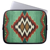 Mexico Aztec Print Vector Green Laptopschutzhülle (Vorderseite)