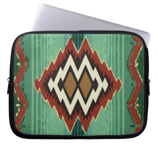 Mexico Aztec Print Vector Green Laptopschutzhülle
