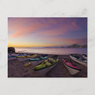 Mexico, Baja, Sea of Cortez. Sea kayaks and Postkarte