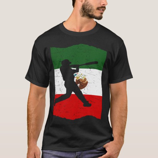 Mexico Baseball Flag for Mexican Baseball Fans Vin T-Shirt (Vorderseite)
