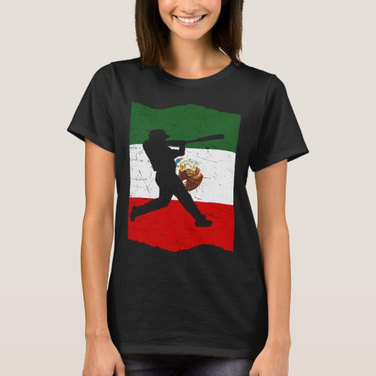 Mexico Baseball Flag for Mexican Baseball Fans Vin T-Shirt (Vorderseite)