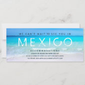 Mexico Beach Boarding Pass Wedding RSVP Einladung (Rückseite)