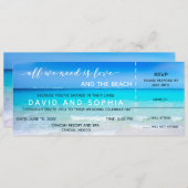 Mexico Beach Boarding Pass Wedding RSVP Einladung (Vorne/Hinten)