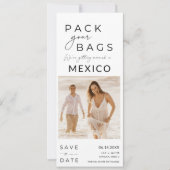 Mexico Beach Destination Foto Wedding Save The Date (Vorderseite)