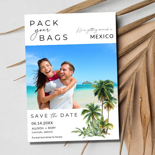 Mexico Beach Destination Foto Wedding Save The Date