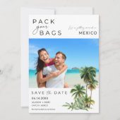 Mexico Beach Destination Foto Wedding Save The Date (Vorderseite)