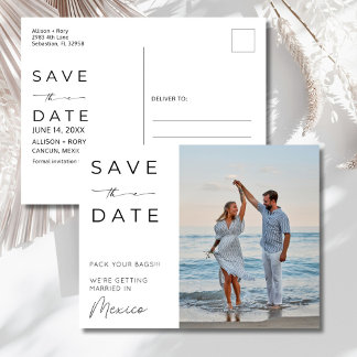 Mexico Beach Destination Wedding Save the Date Postkarte