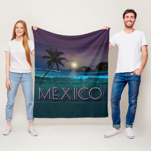 Mexico Beach Night Fleece Blanket (Beispiel)
