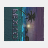 Mexico Beach Night Fleece Blanket (Vorderseite (Horizontal))