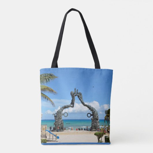 Mexico Beach Playa del Carmen Souvenir Foto Tasche (Rückseite)