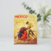Mexico Bull Fighter Vintage Poster wiederhergestel Postkarte (Stehend Vorderseite)