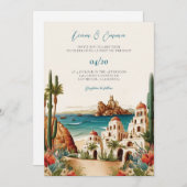 Mexico Cabo San Lucas Hochzeit in Urlaubsort Einladung (Vorne/Hinten)