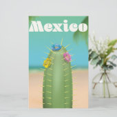Mexico Cactus travel poster Briefpapier (Stehend Vorderseite)