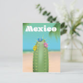 Mexico Cactus travel poster Postkarte (Stehend Vorderseite)