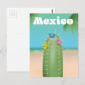 Mexico Cactus travel poster Postkarte (Vorne/Hinten)