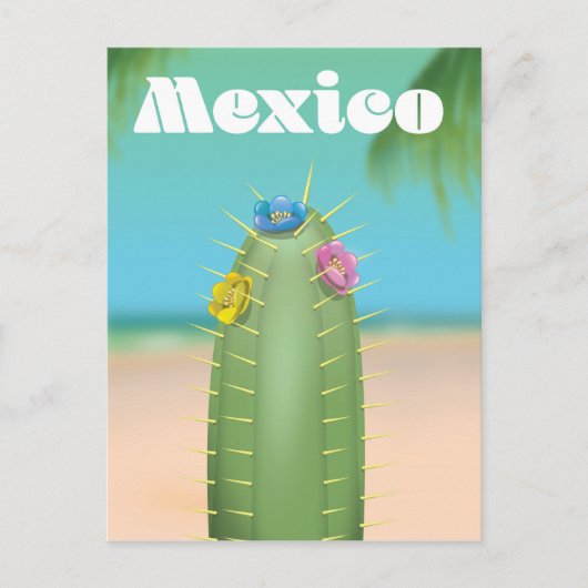 Mexico Cactus travel poster Postkarte (Vorderseite)