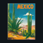 Mexico Cactus Vintage Travel Postcard Postkarte<br><div class="desc">Mexico Cactus Vintage Travel Postcard</div>