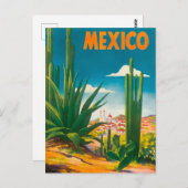 Mexico Cactus Vintage Travel Postcard Postkarte (Vorne/Hinten)