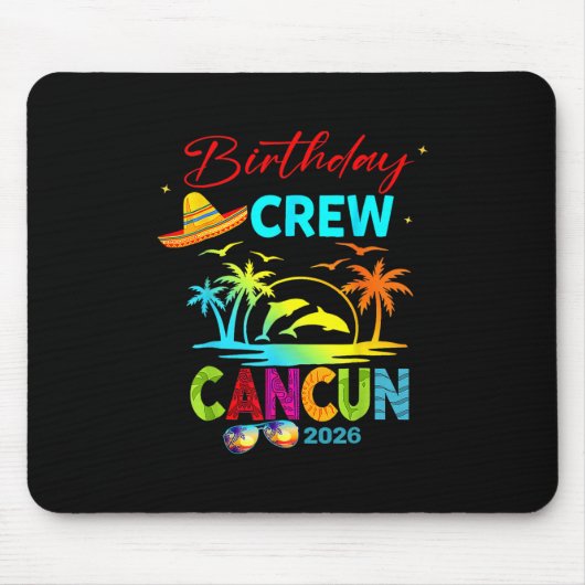 Mexico Cancun Birthday Boy Trip Vacation 2026 Matc Mousepad (Vorne)