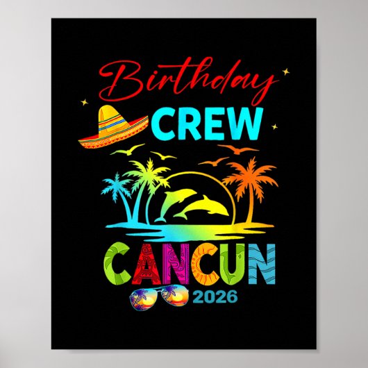 Mexico Cancun Birthday Boy Trip Vacation 2026 Matc Poster (Vorne)