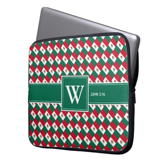 MEXICO Christlich Scripting Monogram-Notebook Laptopschutzhülle (Vorderseite Links)