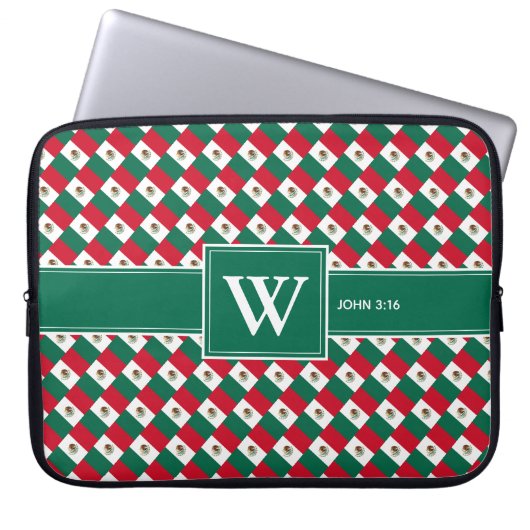 MEXICO Christlich Scripting Monogram-Notebook Laptopschutzhülle (Vorderseite)
