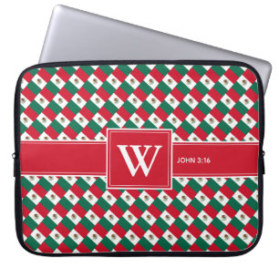 MEXICO Christlich Scripting Monogram Notebook Red Laptopschutzhülle