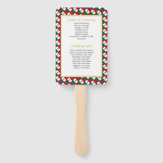 MEXICO Christliches Hochzeitsprogramm Fächer (Rückseite)