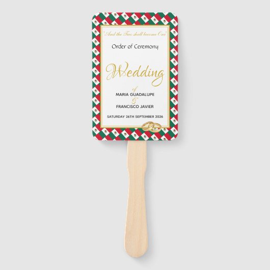 MEXICO Christliches Hochzeitsprogramm Fächer (Vorderseite)