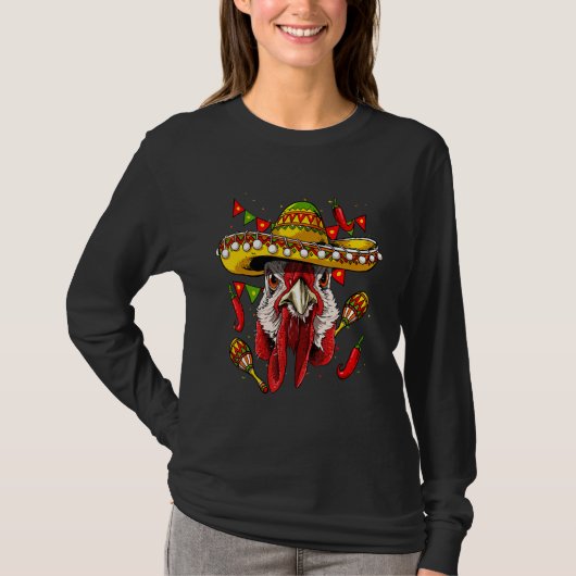 Mexico Cinco de Mayo Chicken Sombrero Mexican Part T-Shirt (Vorderseite)