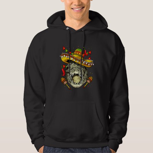 Mexico Cinco de Mayo Crocodile Sombrero Mexican Pa Hoodie (Vorderseite)