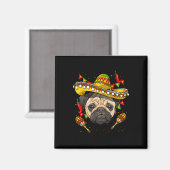 Mexico Cinco De Mayo Mops Dog Lover Pet Mops Mama  Magnet (Vorderseite/Rückseite)