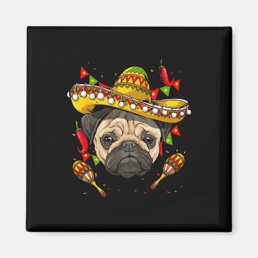 Mexico Cinco De Mayo Mops Dog Lover Pet Mops Mama  Magnet (Vorne)