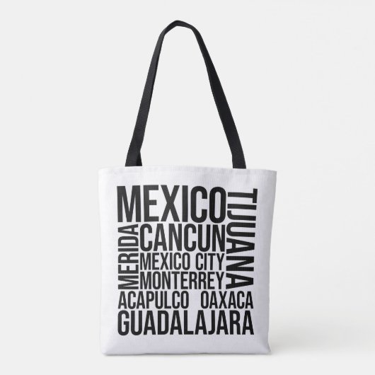 Mexico Cities Word Art - Cancun Tasche (Rückseite)