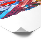 Mexico City CDMX Malerei Panoramaansicht Poster (Ecke)