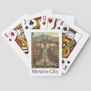 Mexico City CDMX Vintage Reise Stadtansicht Spielkarten