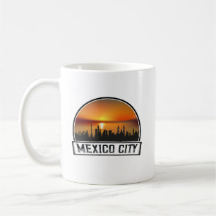 Mexico City CDMX Vintage Sonnenuntergang Skyline Kaffeetasse