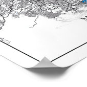 Mexico City Central America Reisekarte Poster (Ecke)