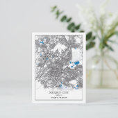 Mexico City Central America Reisekarte Postkarte (Stehend Vorderseite)