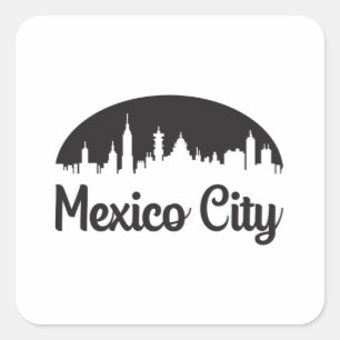 Mexico City City City City City Skyline Reise Funn Quadratischer Aufkleber