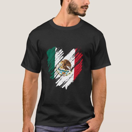 Mexico City Mexican Flag He Mexico T-Shirt (Vorderseite)