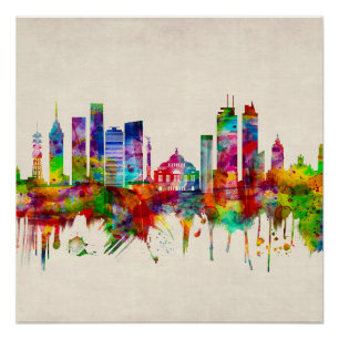 Mexico City Mexico Skyline Poster