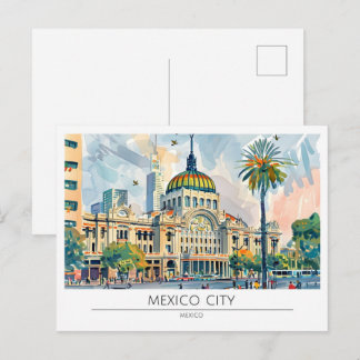 Mexico City Mexico Vintage Kunst Reise Postkarte