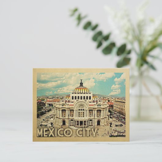Mexico City Postcard Vintage Reise Postkarte (Stehend Vorderseite)
